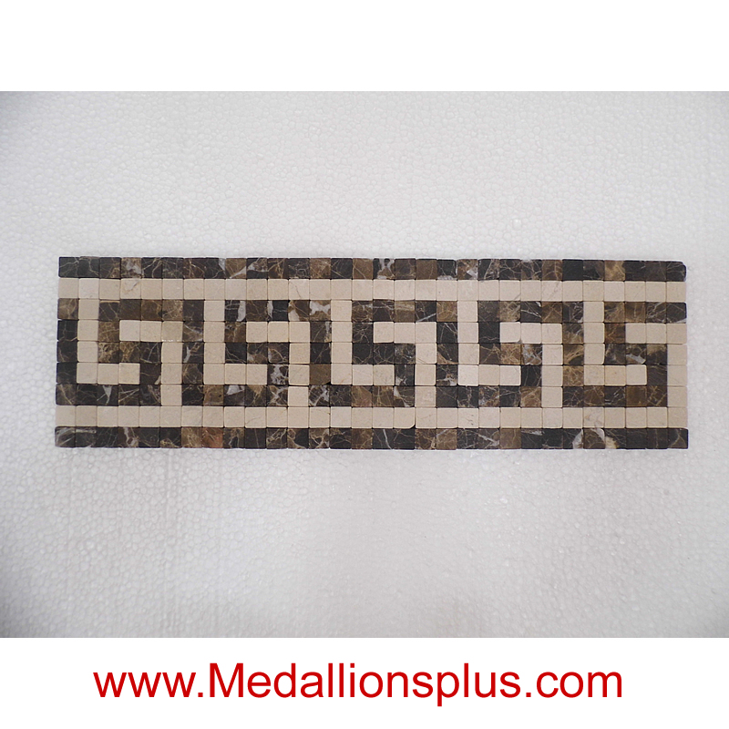 Greek II, Mosaic Tile Listello 4" x 13 1/2"